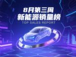 8月第三周新能源品牌销量榜，零跑领跑新势力！